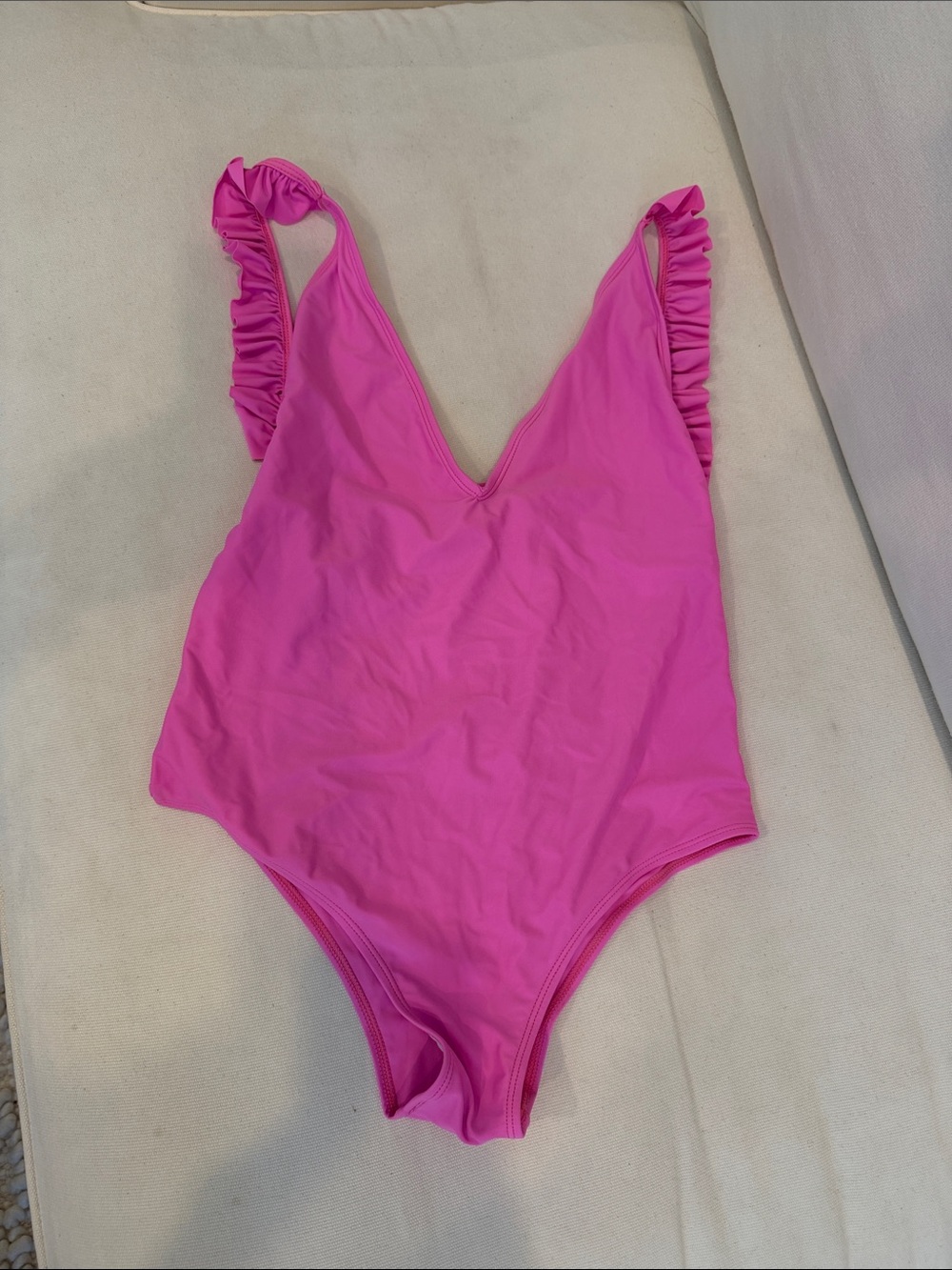 Goodnight Macaroon Hot Pink One-Piece Swimsuit with Ruffle Straps